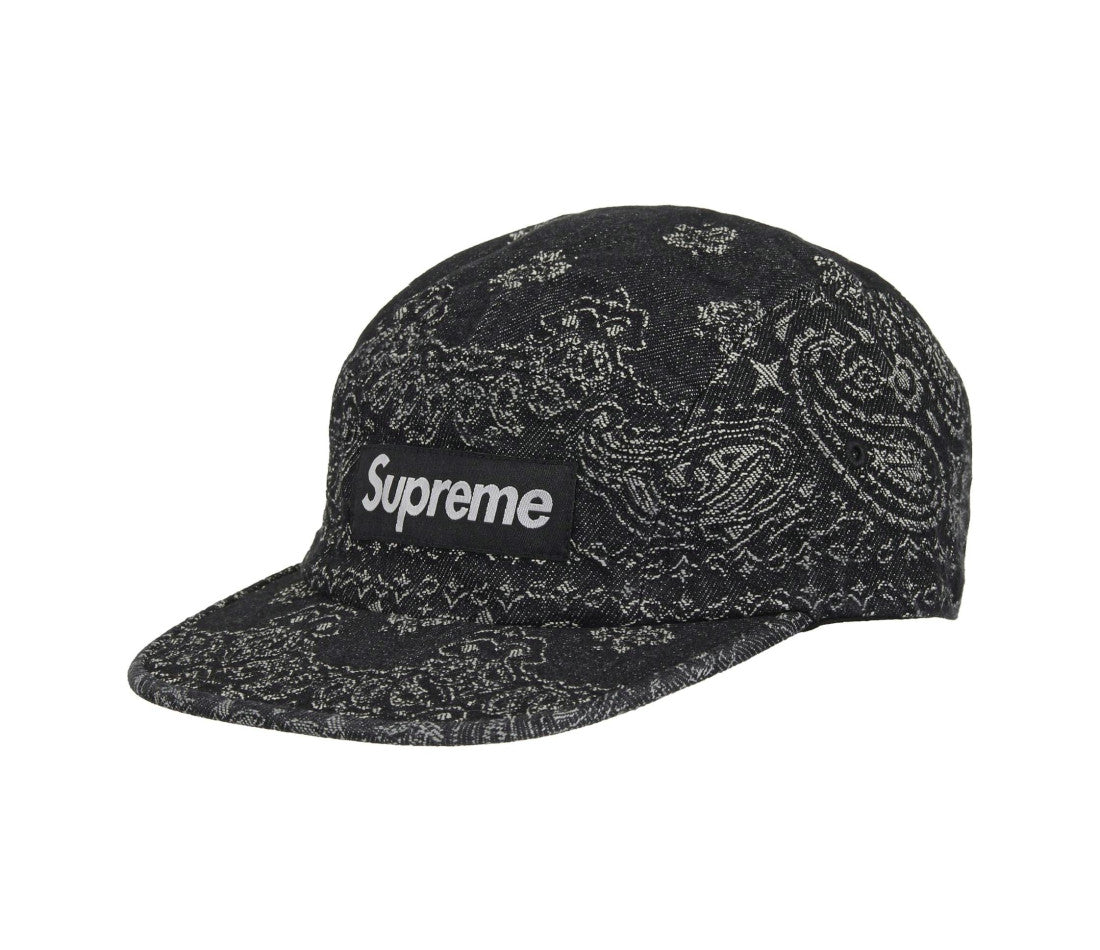 Supreme Bandana Camp Cap ブラック Supreme Bandana Jacquard Denim Camp Cap Black