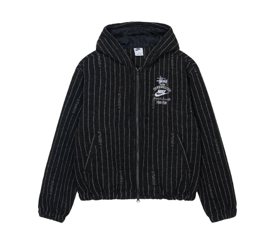 ジャケット・アウター Stussy Nike Striped Wool Jacket Black S Nike x Stussy Striped Wool Jacket Black | The Last Step