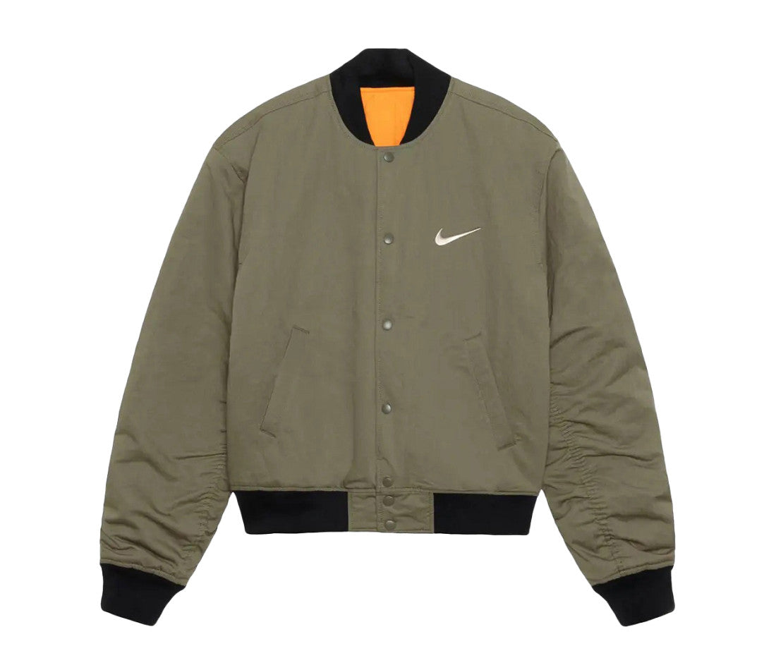 Stussy x Nike Reversible Varsity Jacket Medium Olive/Bright Mandarin