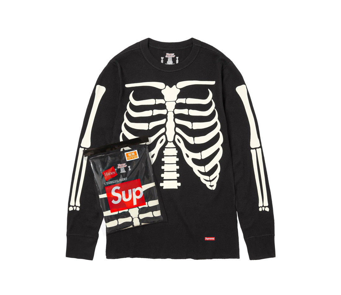 【M】Supreme Hanes Bones Thermal Crew 5 Supreme Hanes Bones Thermal Crew Black (1 Pack) (FW25)