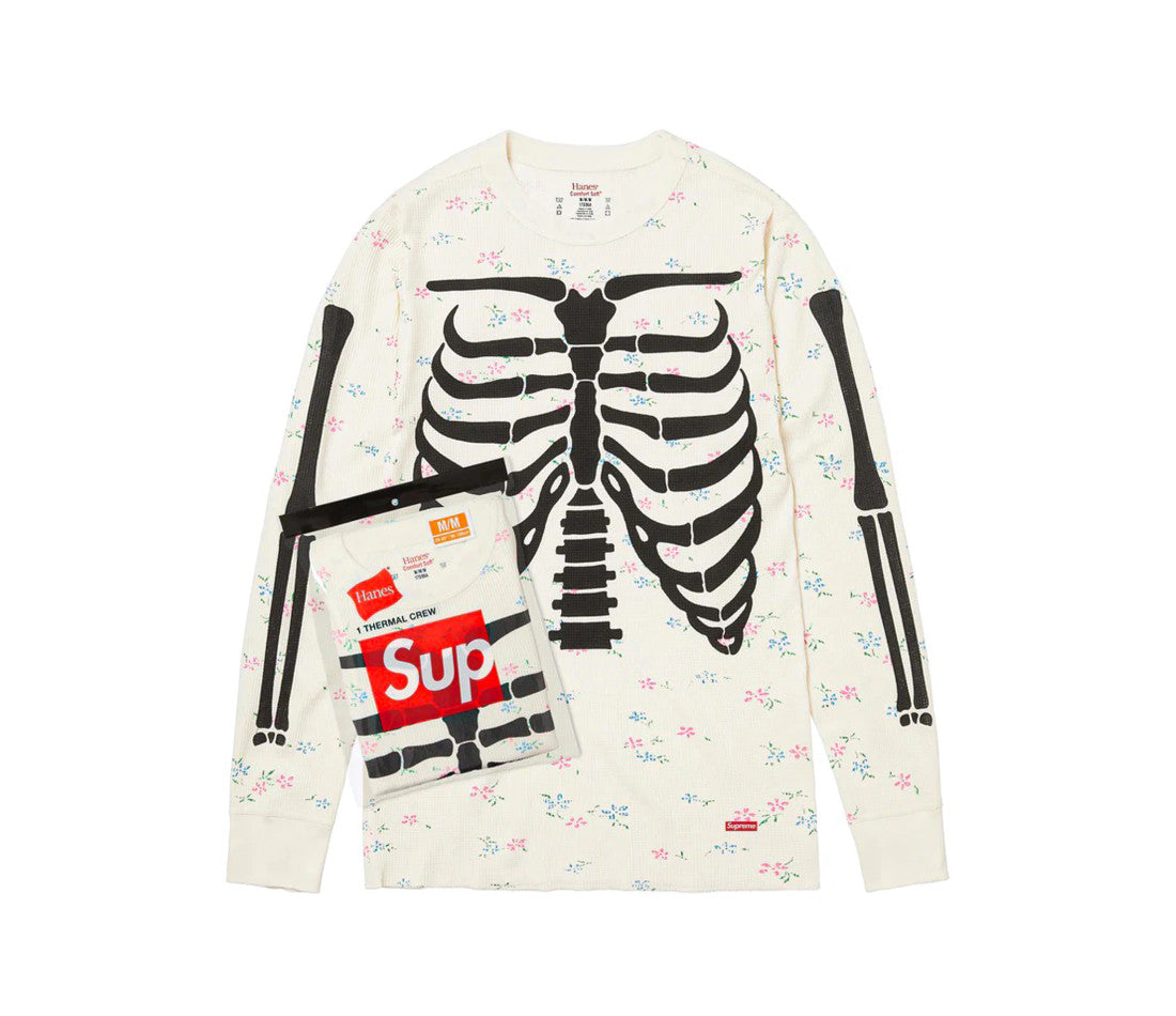 Supreme Bones Thermal Crew 花柄 Supreme Hanes Bones Thermal Crew Floral (1 Pack) (FW25)