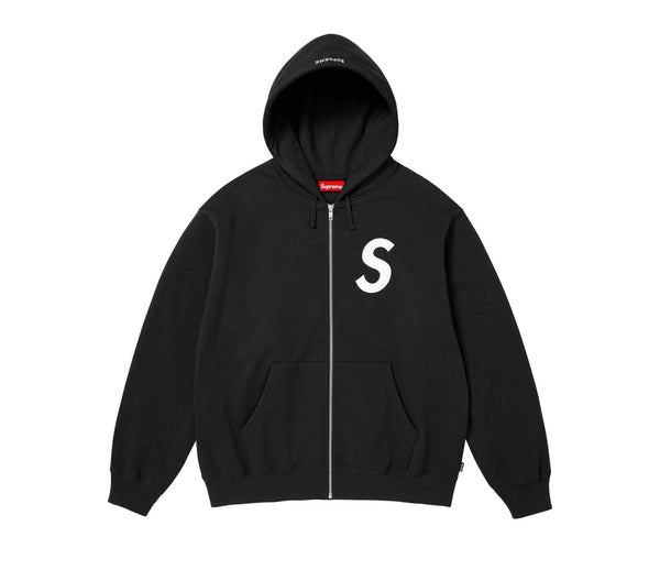 Supreme S Logo Zip Up Hooded Sweatshirt (FW25) Black | The Last Step