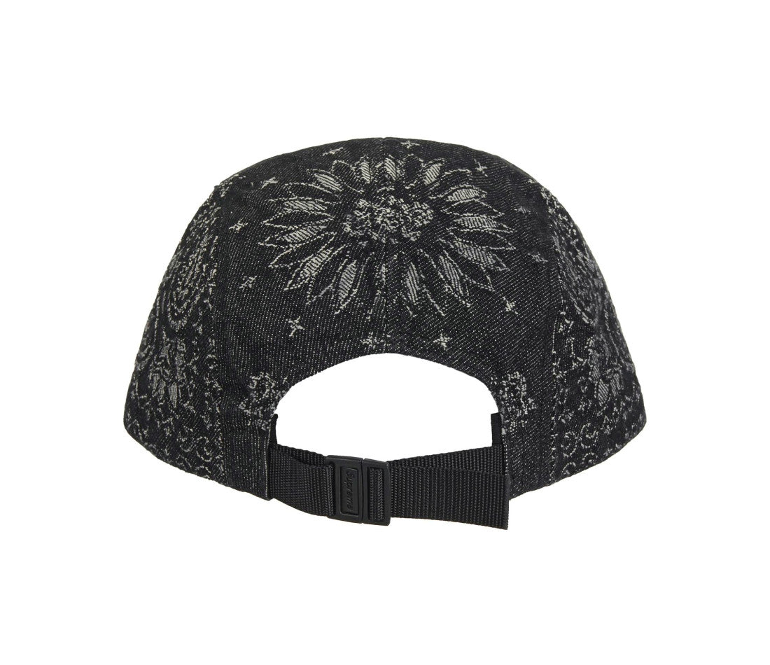 Supreme Bandana Jacquard Denim Camp Cap Black
