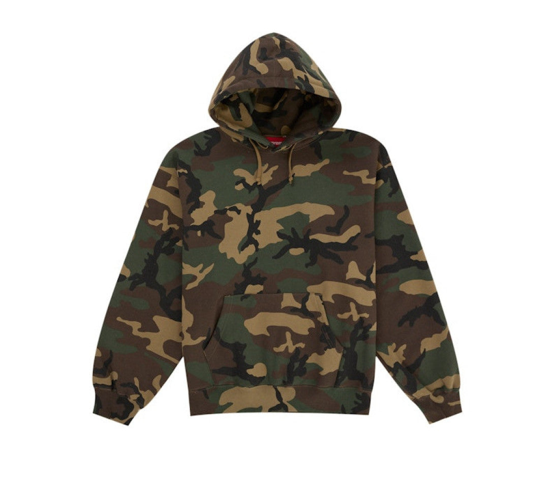 Supreme Satin Applique Hooded Sweatshirt (SS26) Woodland Camo