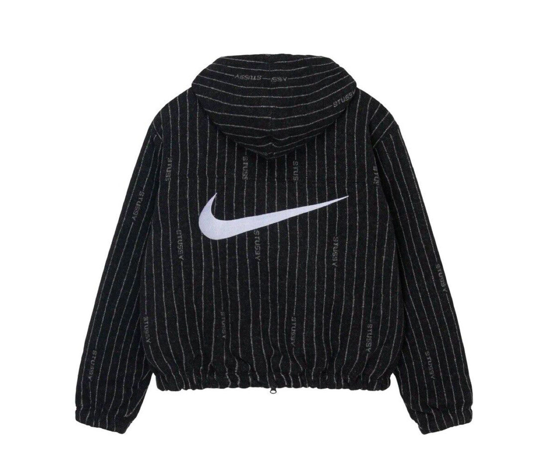 ち*る様 Stussy x Nike Striped Wool Jacket B Nike x Stussy Striped Wool Jacket Black