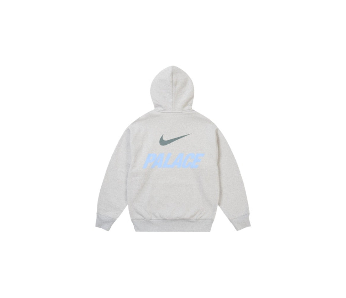 Palace x Nike Font Swoosh Hoodie Grey Marl