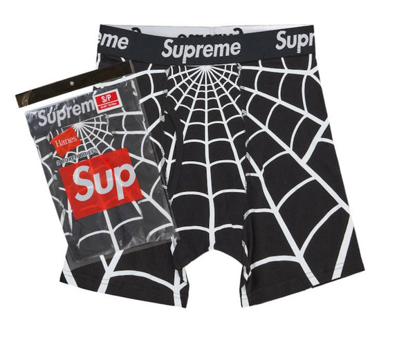 Supreme Hanes Spider-Man Boxer Briefs (2 Pack) Black