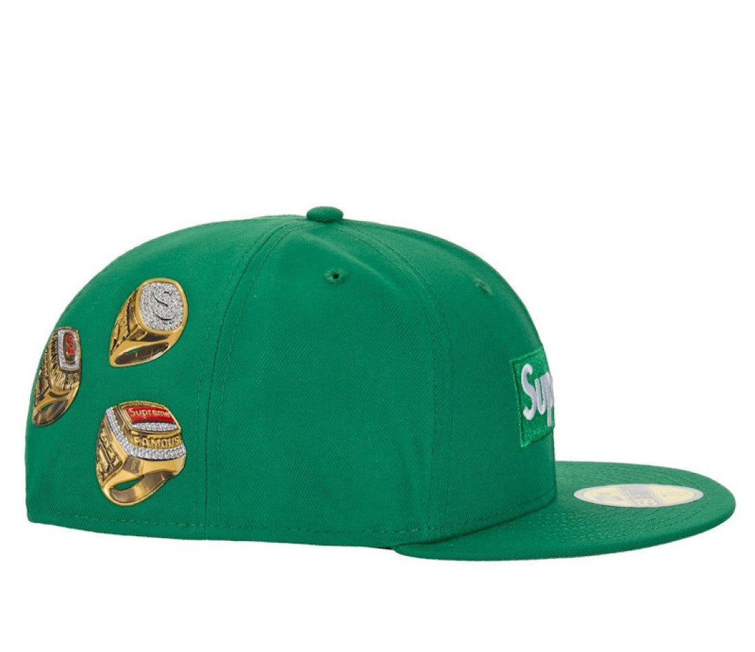 Supreme Rings Box Logo New Era 59Fifty Fitted Hat Green