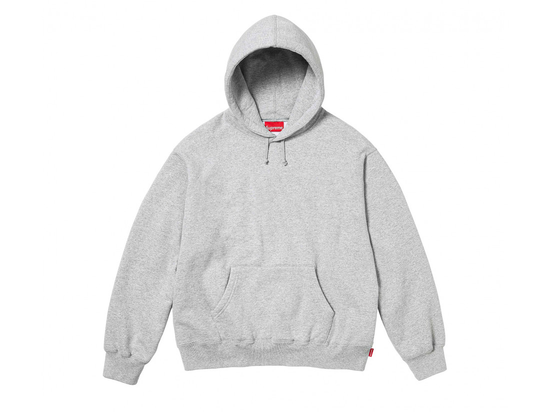 Supreme Satin Applique Hooded Sweatshirt FW24 Heather Grey FW24APPLIQUEHOODIEGREY The Last Step