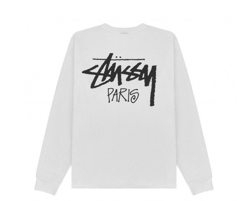 Stussy Paris White L/S Tee - 3993806W | The Last Step