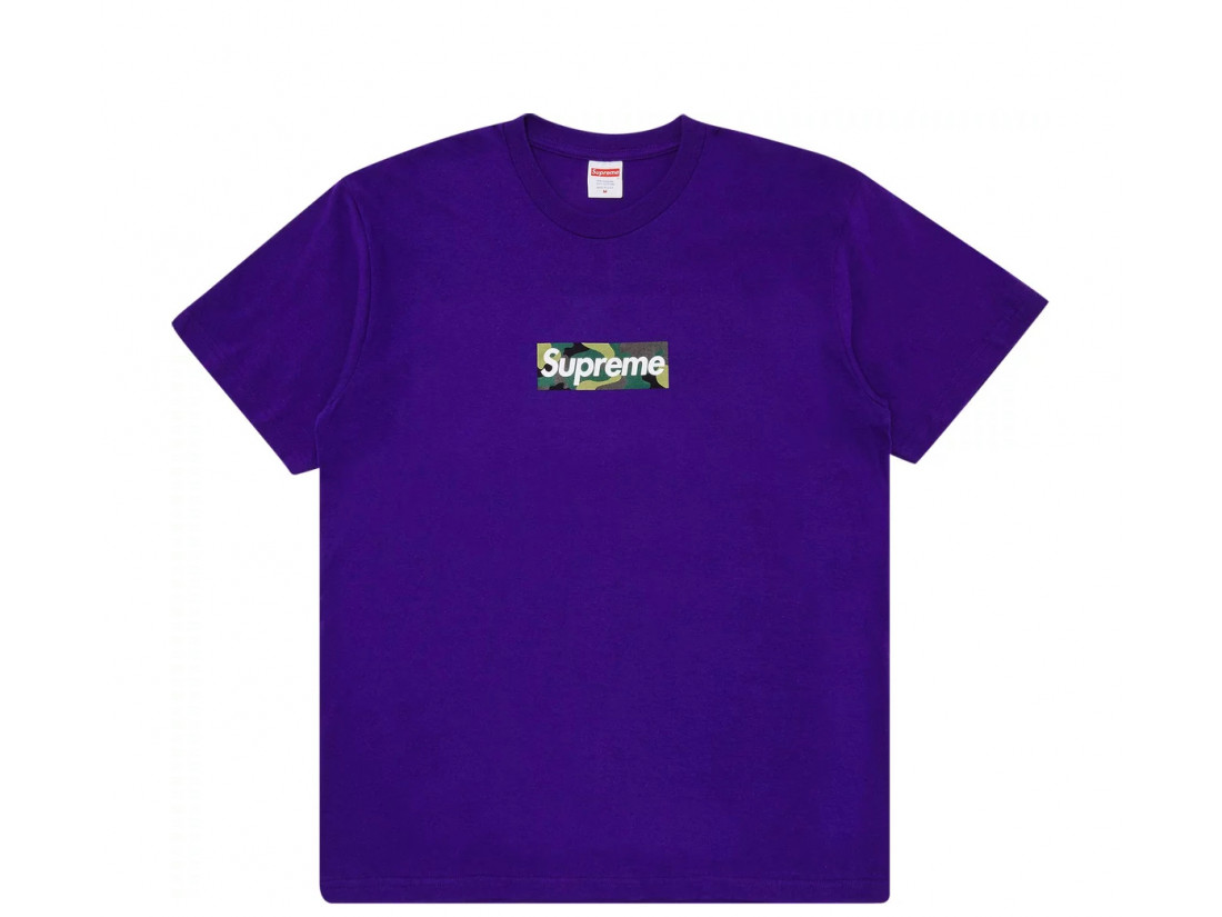 Supreme purple box logo tee on sale