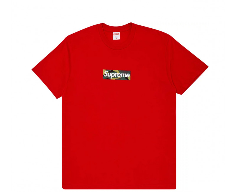 Supreme red on red box logo tee sales